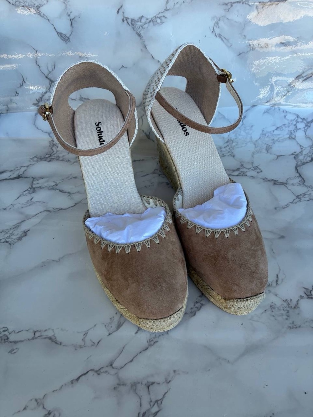 Women’s Soludos The Marseille Wedge Miel Brown Espadrille US Size 8